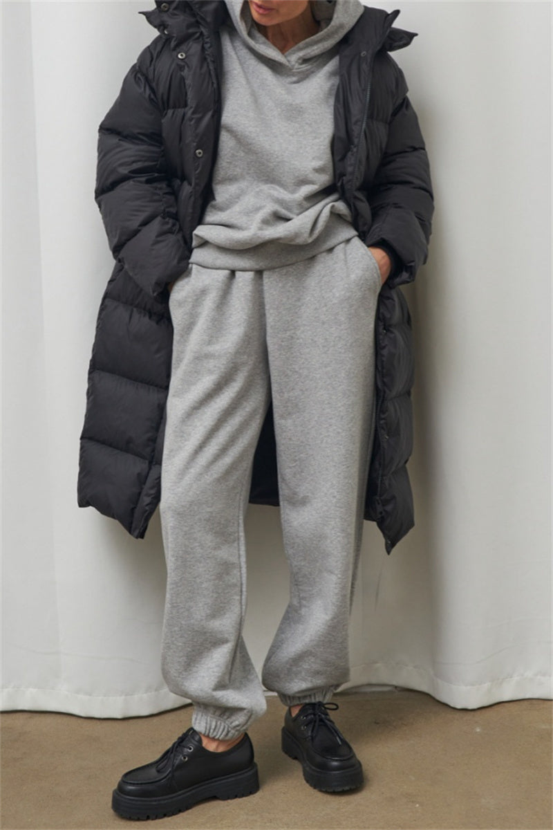 Casandra | Casual Outerwear with Hooded Collar and Solid Color Patches (3 Colors)