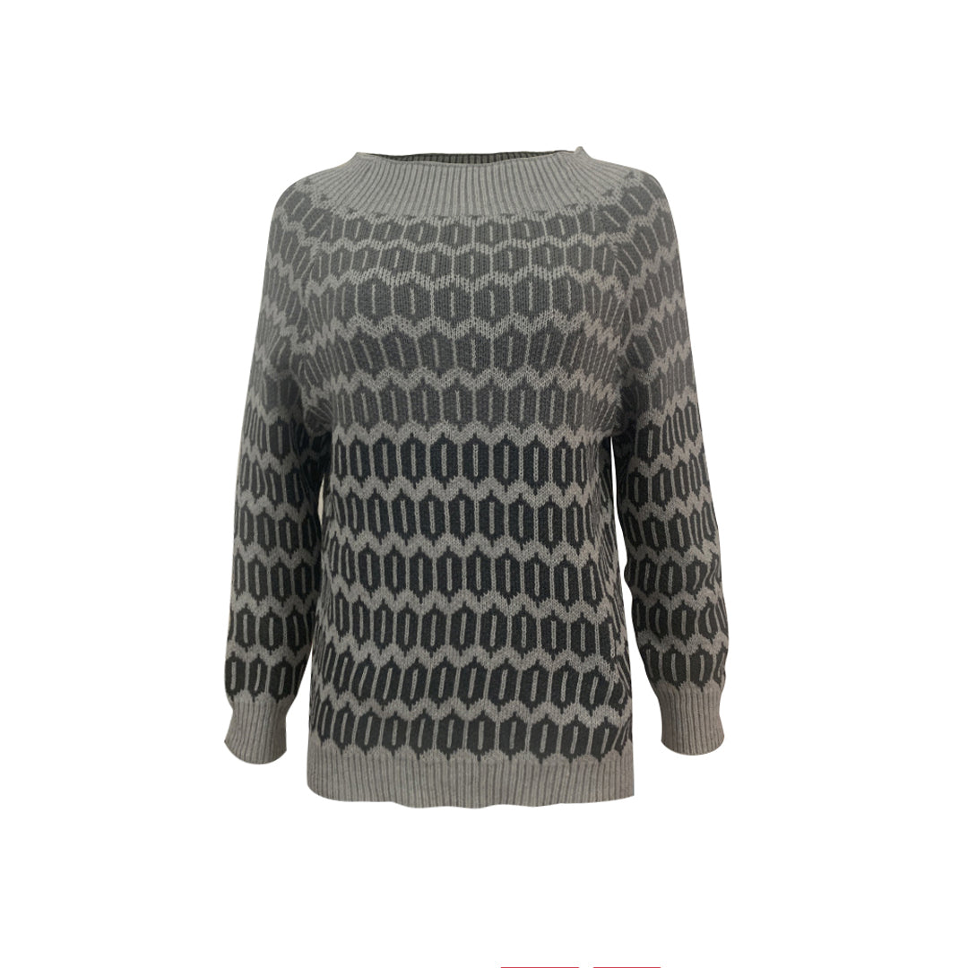 Luisa | Casual color block sweaters with O-neck and contrast