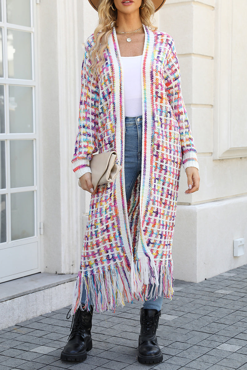 Rebeca | Cute elegant tassel cardigan collar tops