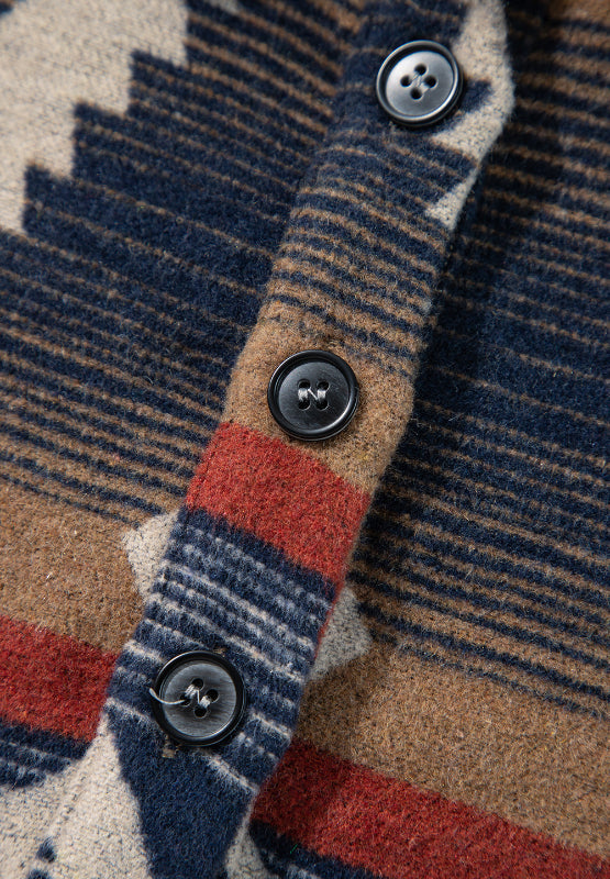 Natividad | Long-sleeved sweatshirt with a geometric half-button pattern