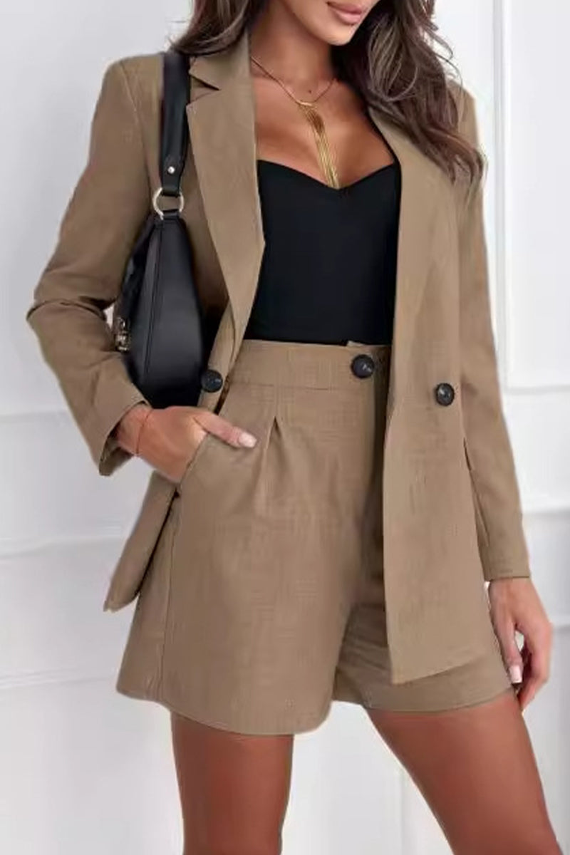 Iris® | Elegant Long-Sleeved Blazer And Shorts Set