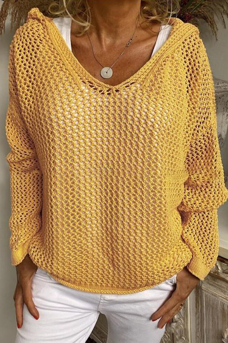 Astrid | Casual solid color hollow out hoodies for everyday wear