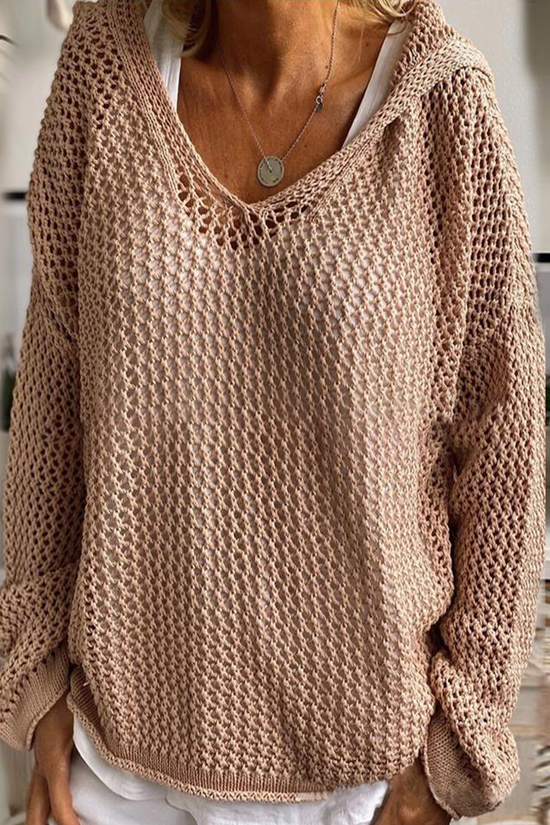 Astrid | Casual solid color hollow out hoodies for everyday wear