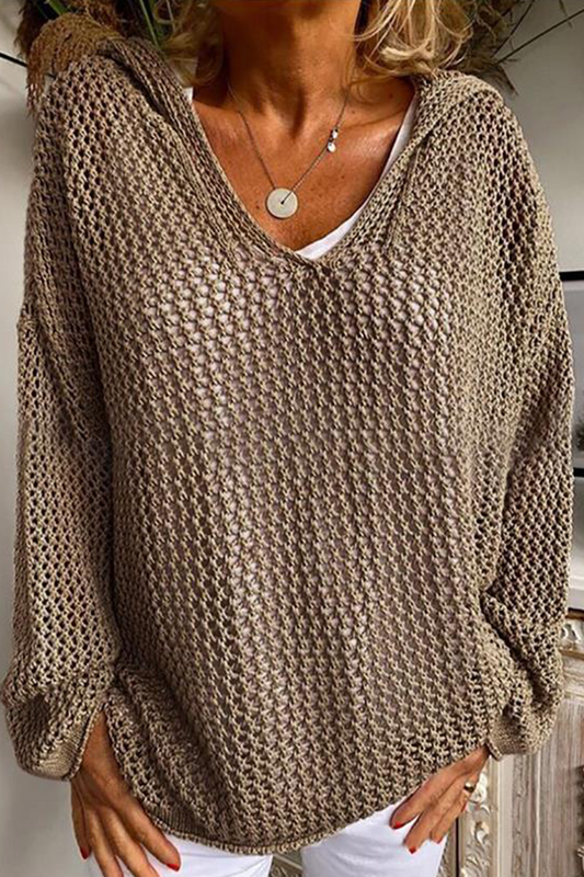Astrid | Casual solid color hollow out hoodies for everyday wear
