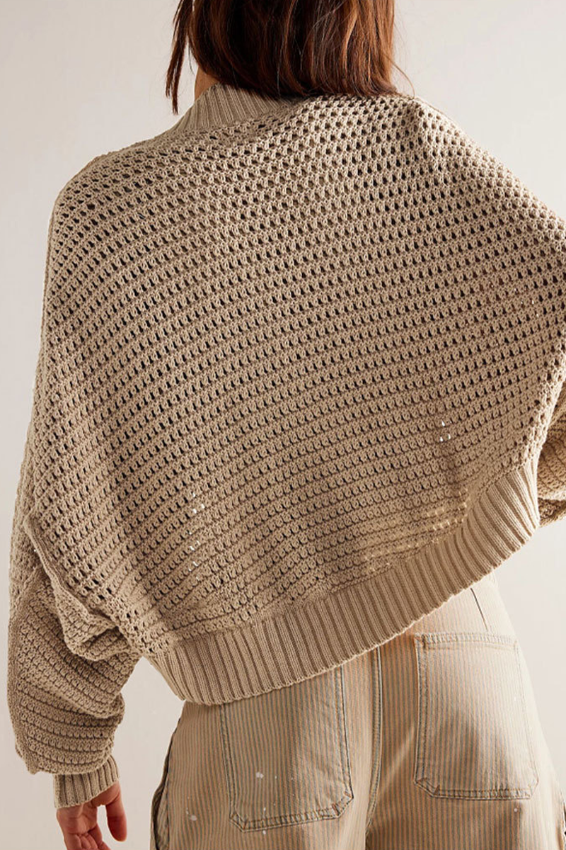 Carina | Casual everyday outerwear with plain woven pattern and cardigan collar