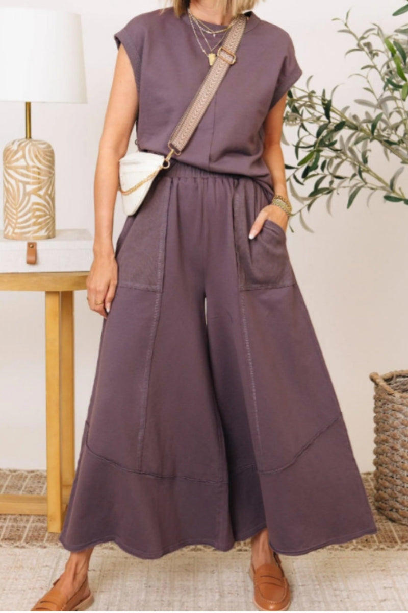 Concepcion | Casual plain O-neck two-piece bag