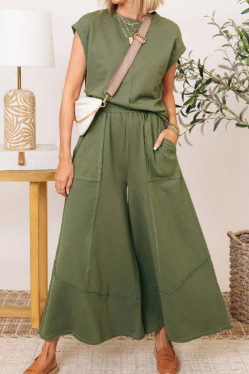 Concepcion | Casual plain O-neck two-piece bag