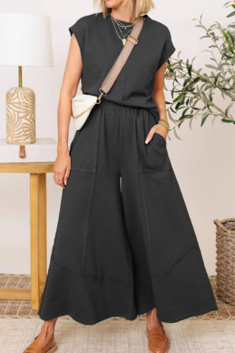 Concepcion | Casual plain O-neck two-piece bag