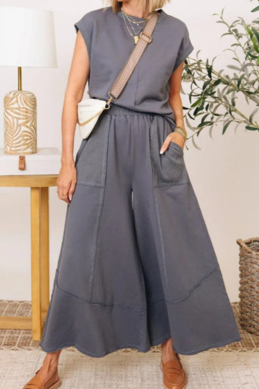 Concepcion | Casual plain O-neck two-piece bag