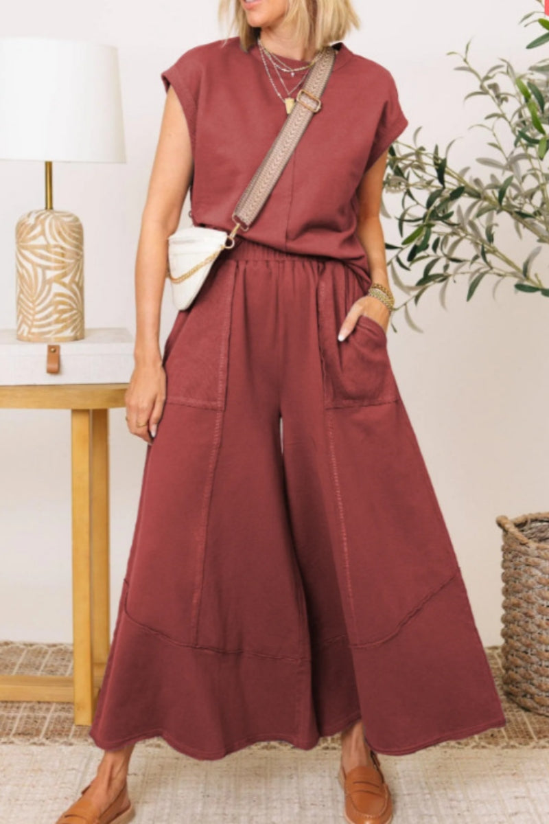 Concepcion | Casual plain O-neck two-piece bag