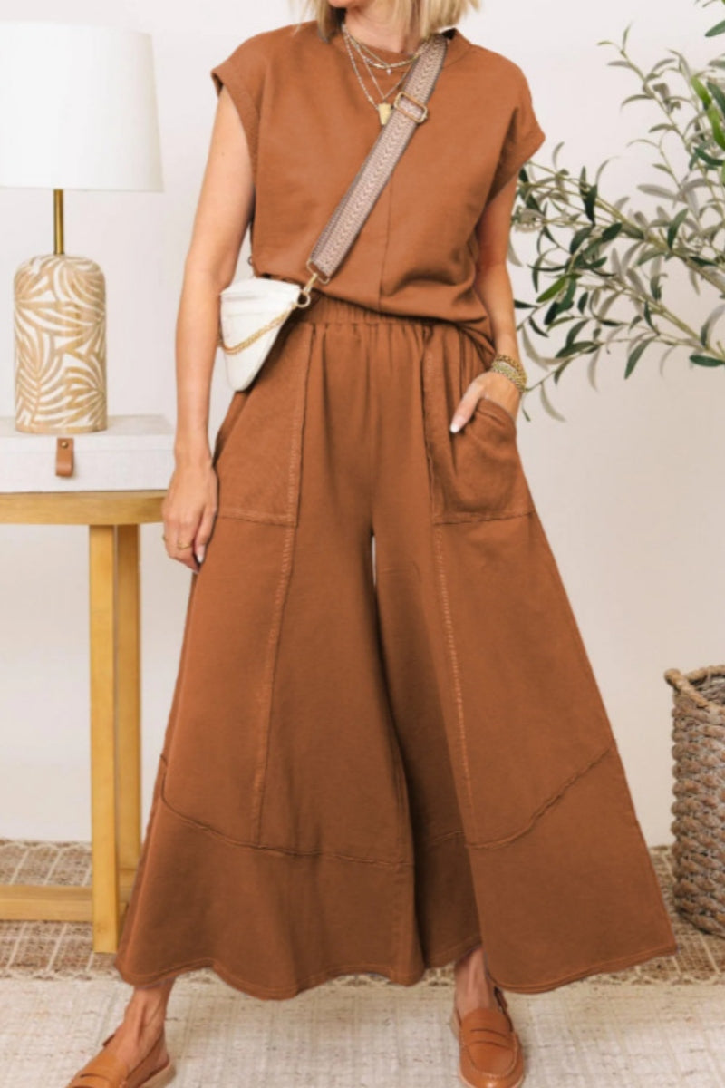 Concepcion | Casual plain O-neck two-piece bag