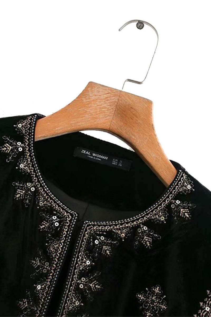 Connie | Casual O-neck floral embroidered outerwear