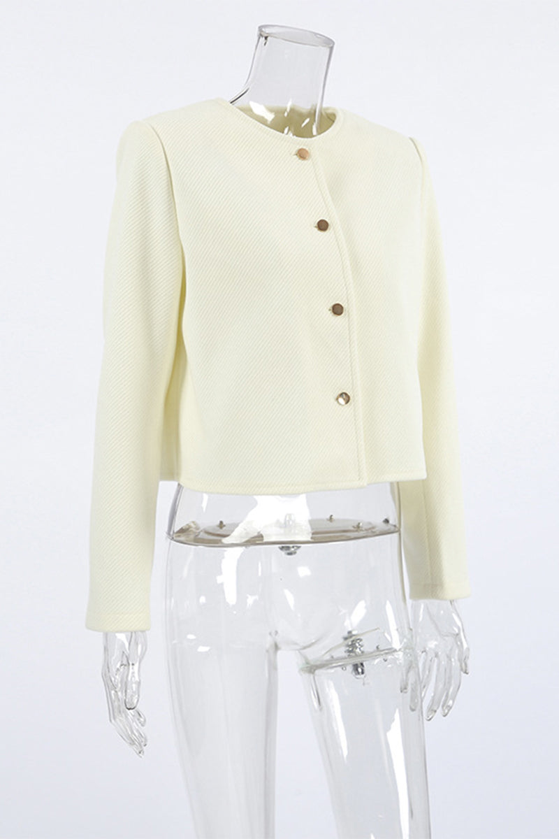 Concha | Casual everyday outerwear with solid color buttons and O-neck