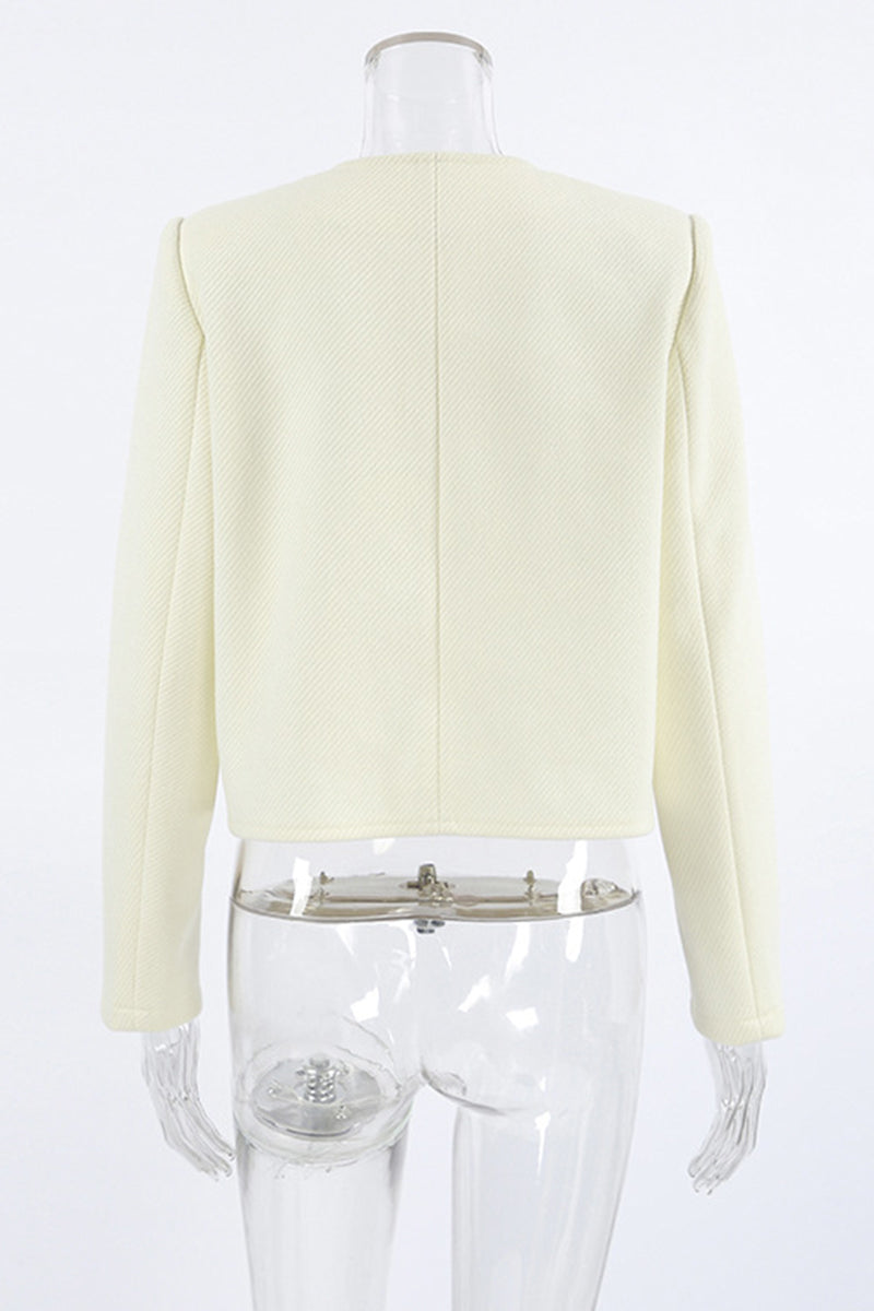 Concha | Casual everyday outerwear with solid color buttons and O-neck