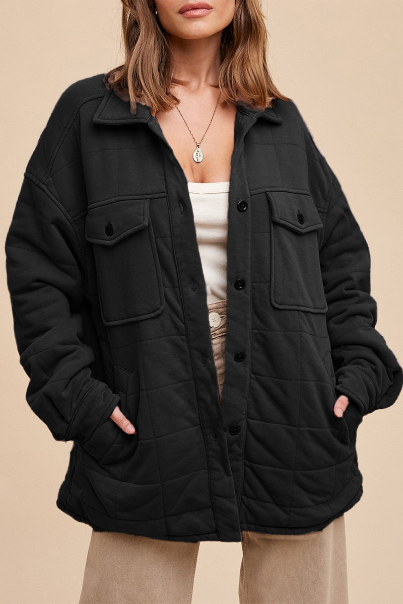 Danielle | Casual everyday outerwear with plain pocket buttons and turn-down collar