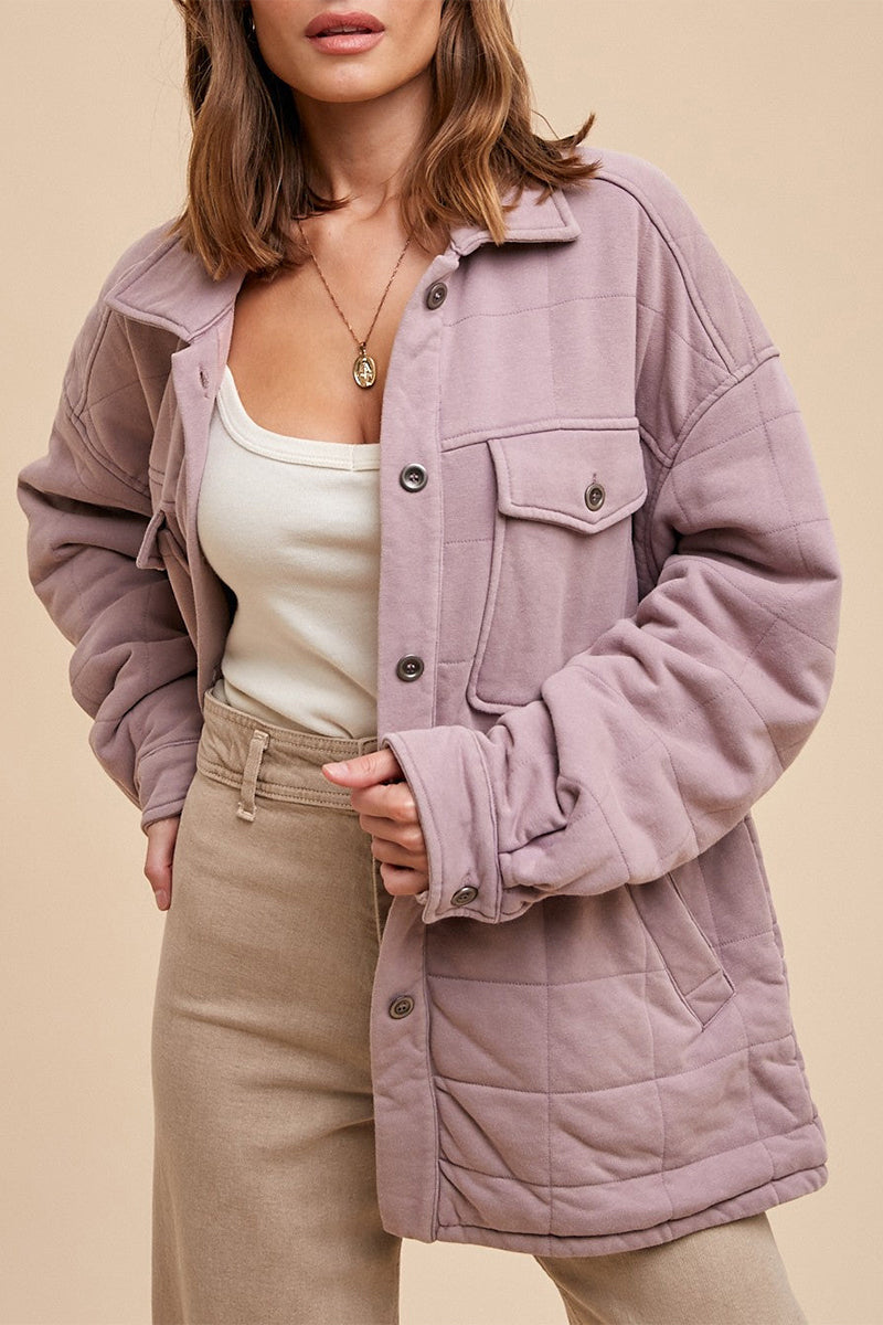 Danielle | Casual everyday outerwear with plain pocket buttons and turn-down collar