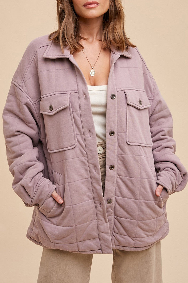 Danielle | Casual everyday outerwear with plain pocket buttons and turn-down collar