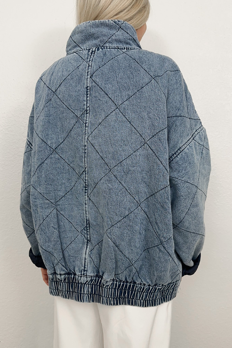 Denise | Casual solid color outerwear with distressed zipper and turn-down collar