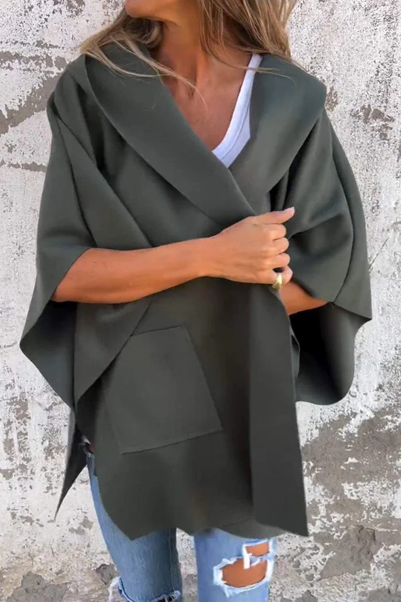 Diana | Casual solid color outerwear with pocket turn-down collar