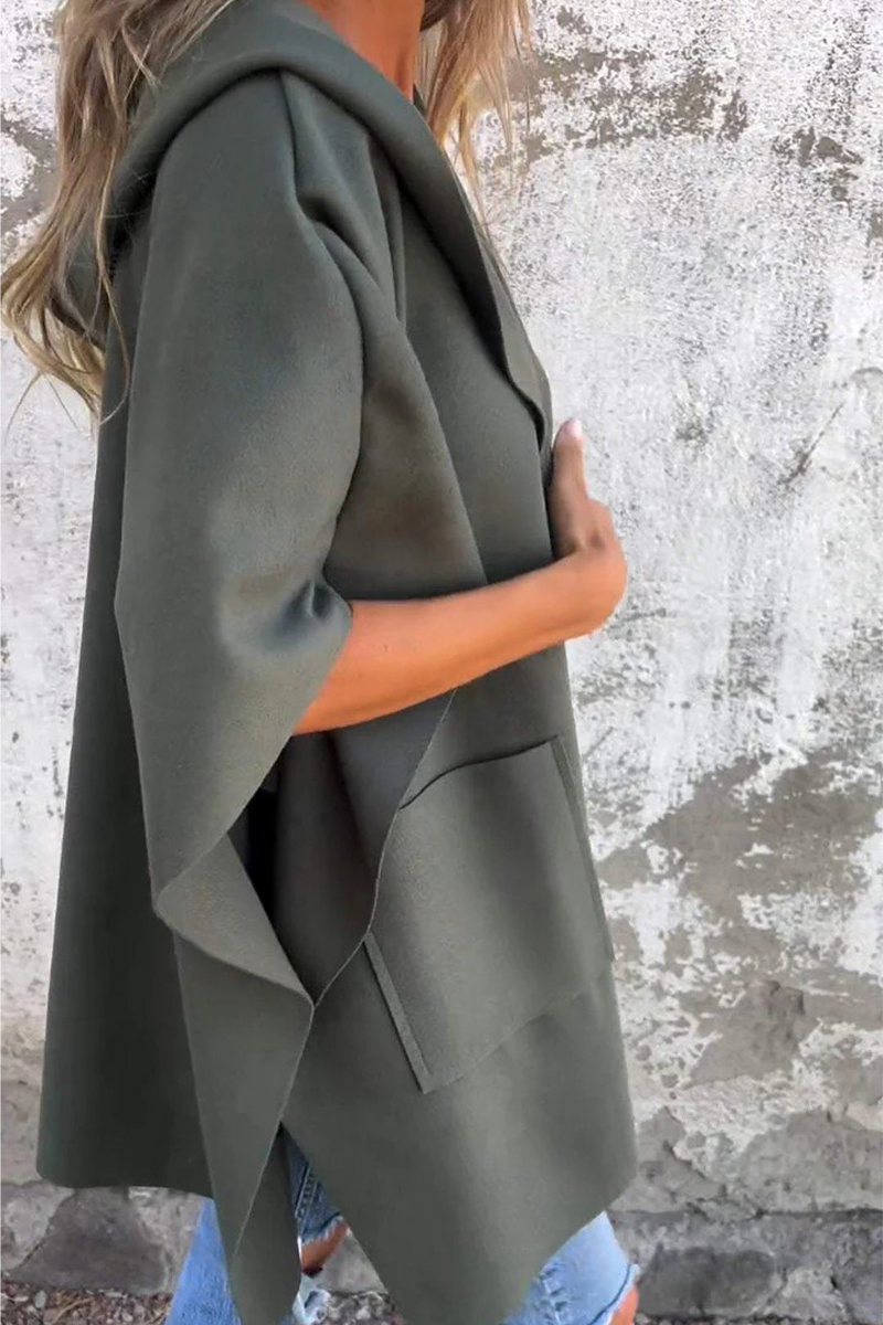 Diana | Casual solid color outerwear with pocket turn-down collar