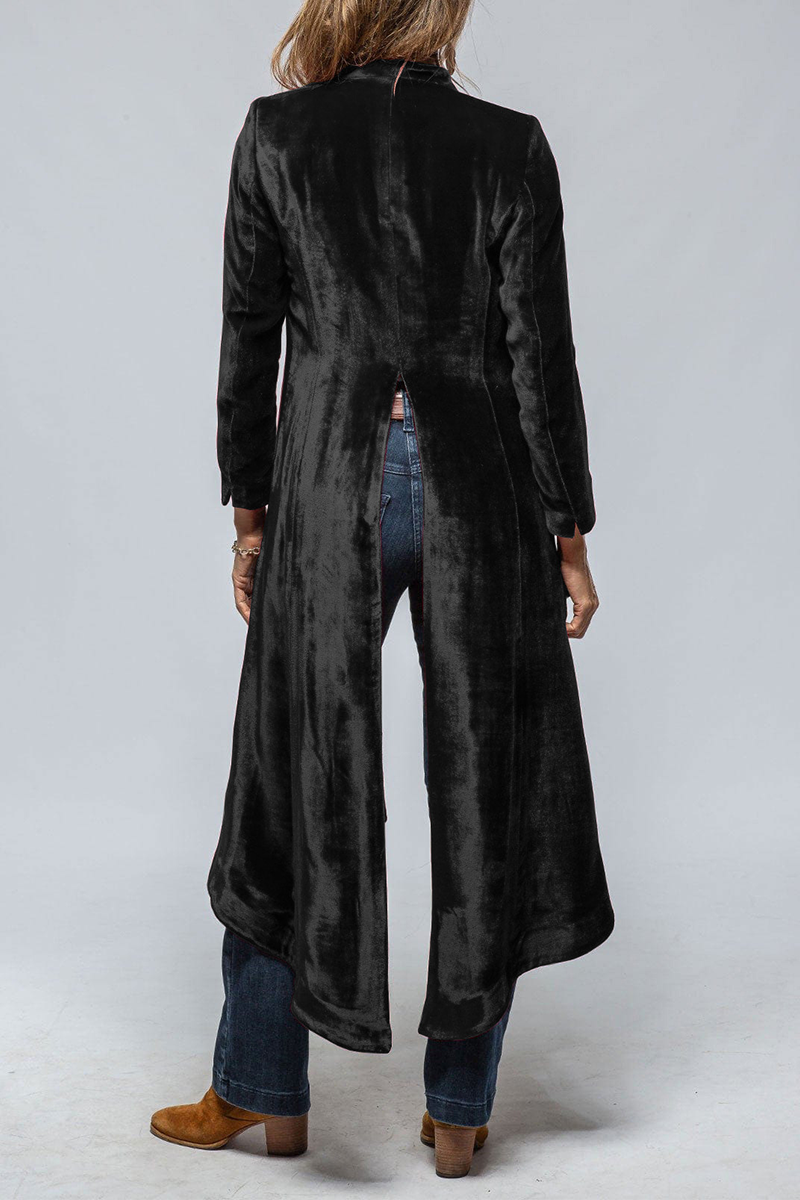 Eleonora | Casual street outerwear with plain pocket slit and V-neck
