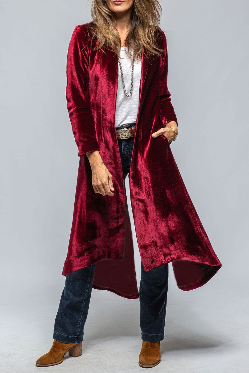 Eleonora | Casual street outerwear with plain pocket slit and V-neck