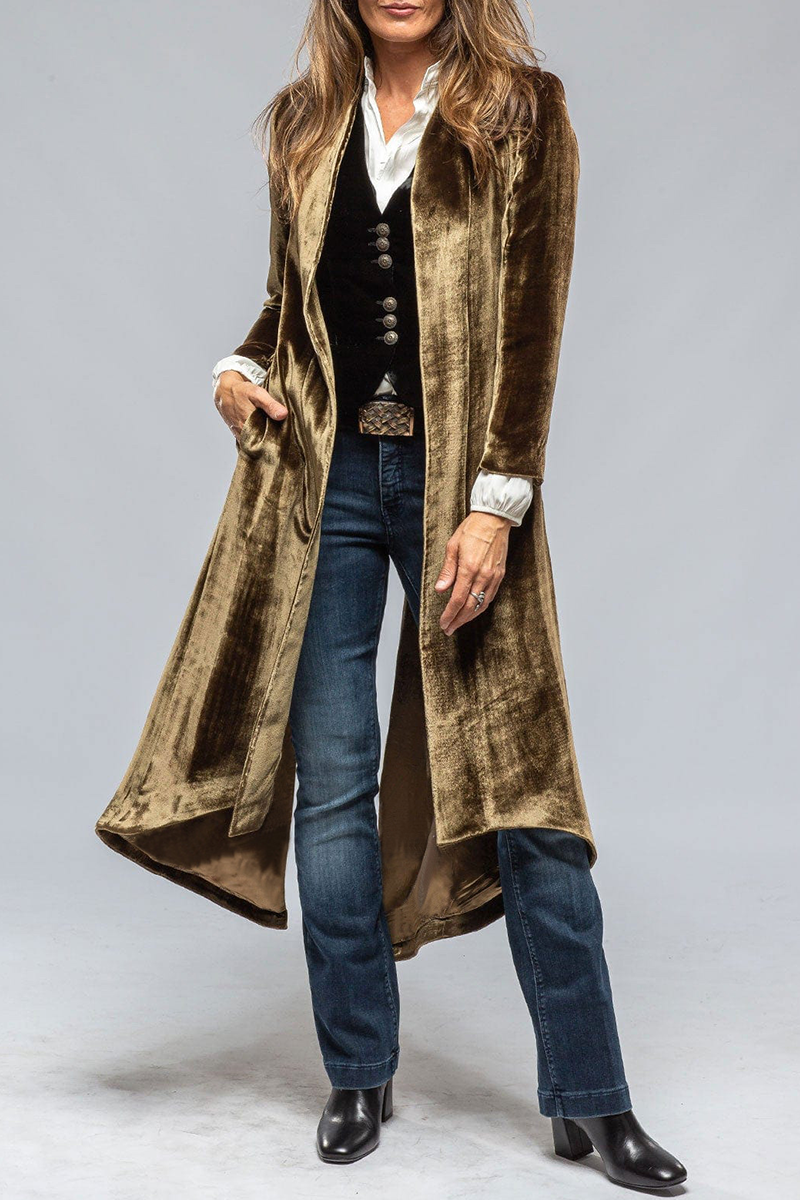 Eleonora | Casual street outerwear with plain pocket slit and V-neck