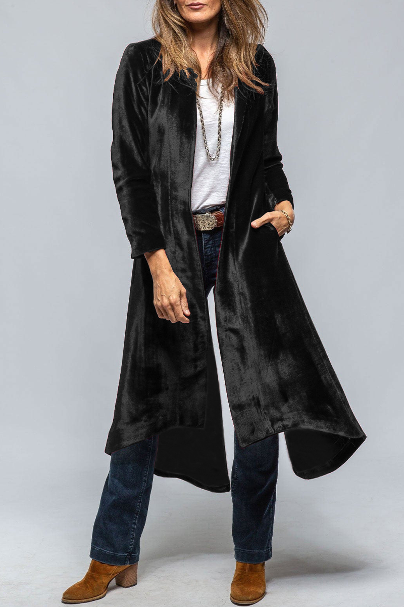 Eleonora | Casual street outerwear with plain pocket slit and V-neck