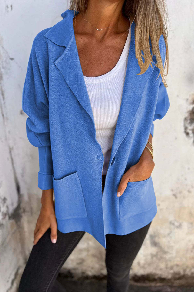 Eleanor | Casual outerwear with pocket turn-down collar for everyday wear