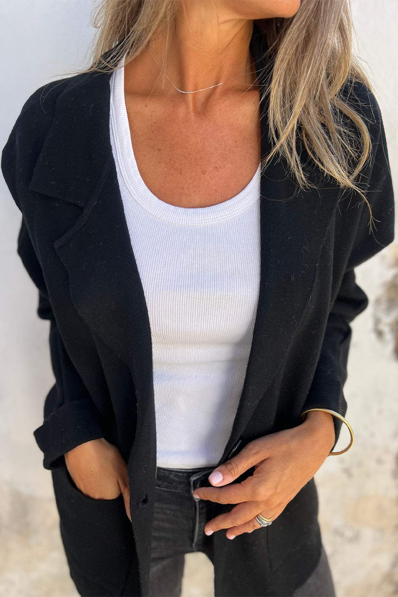 Eleanor | Casual outerwear with pocket turn-down collar for everyday wear