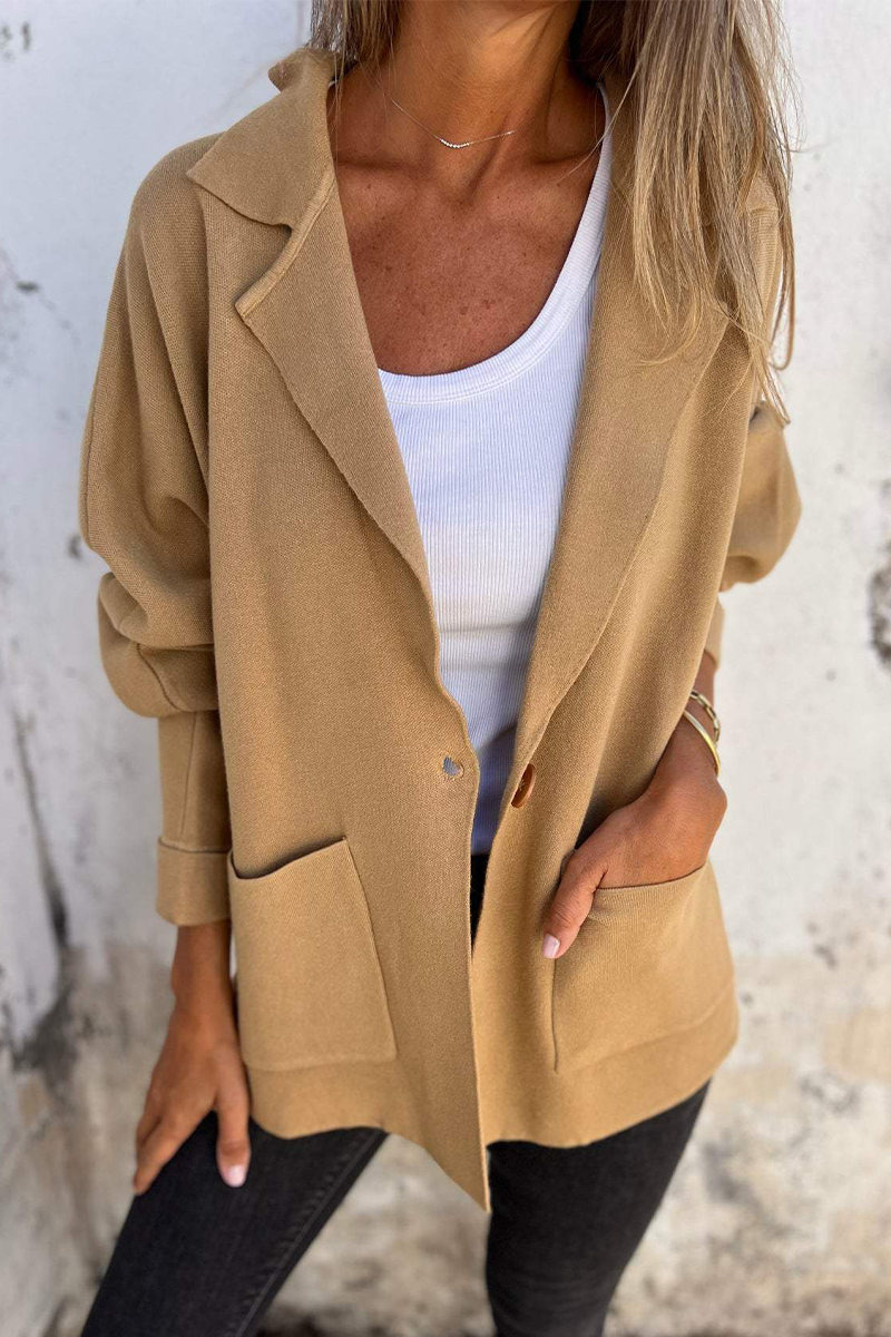 Eleanor | Casual outerwear with pocket turn-down collar for everyday wear