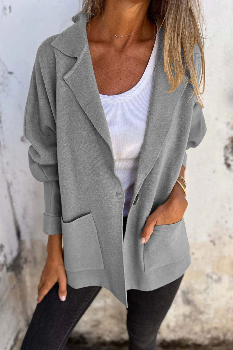 Eleanor | Casual outerwear with pocket turn-down collar for everyday wear