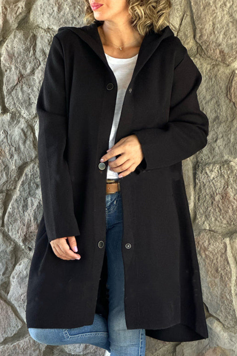 Ella | Casual, daily outerwear with pocket buttons and hood