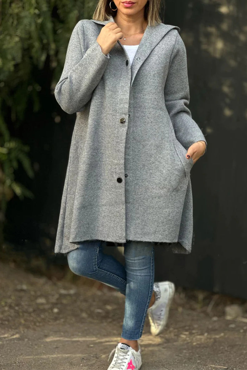 Ella | Casual, daily outerwear with pocket buttons and hood