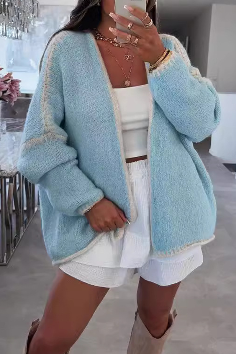 Ellen | Casual solid color woven contrast outerwear