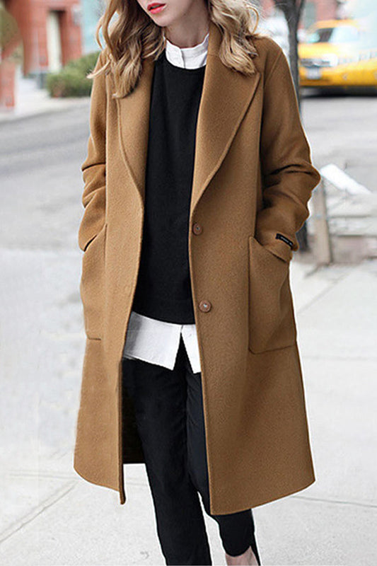 Elsbeth | Casual street pocket outerwear with reversible collar