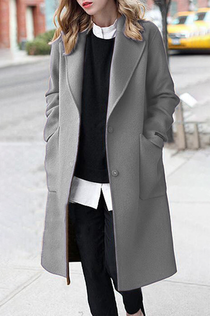 Elsbeth | Casual street pocket outerwear with reversible collar