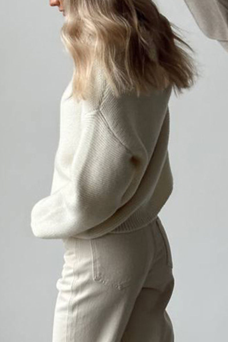 Encarna | Casual solid color O-neck sweaters for everyday wear