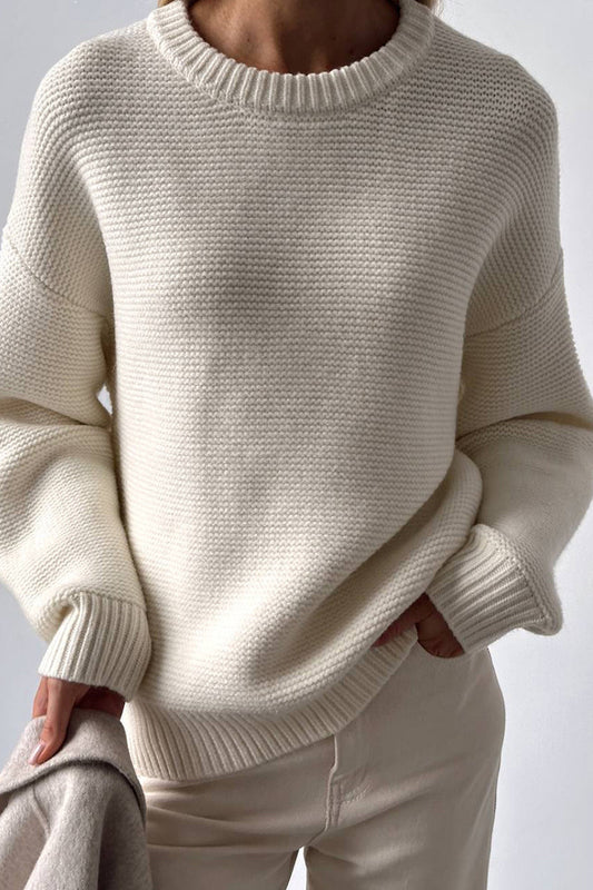 Encarna | Casual solid color O-neck sweaters for everyday wear