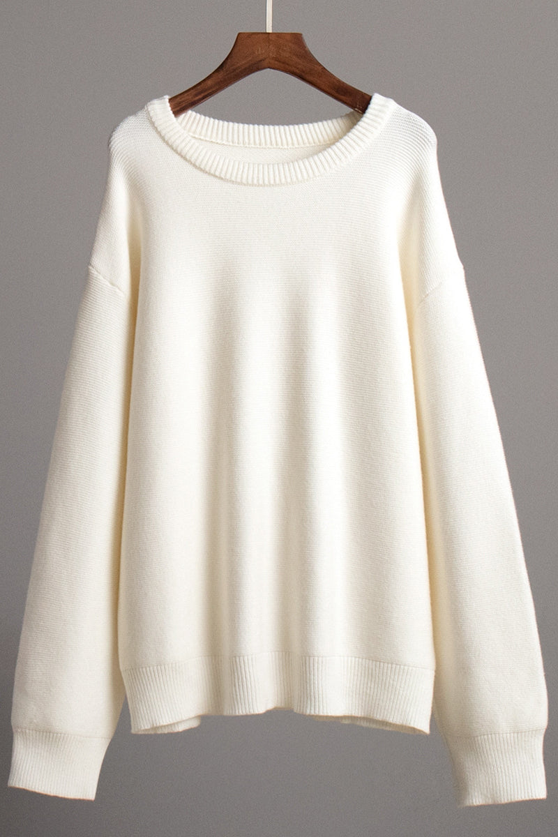 Encarna | Casual solid color O-neck sweaters for everyday wear