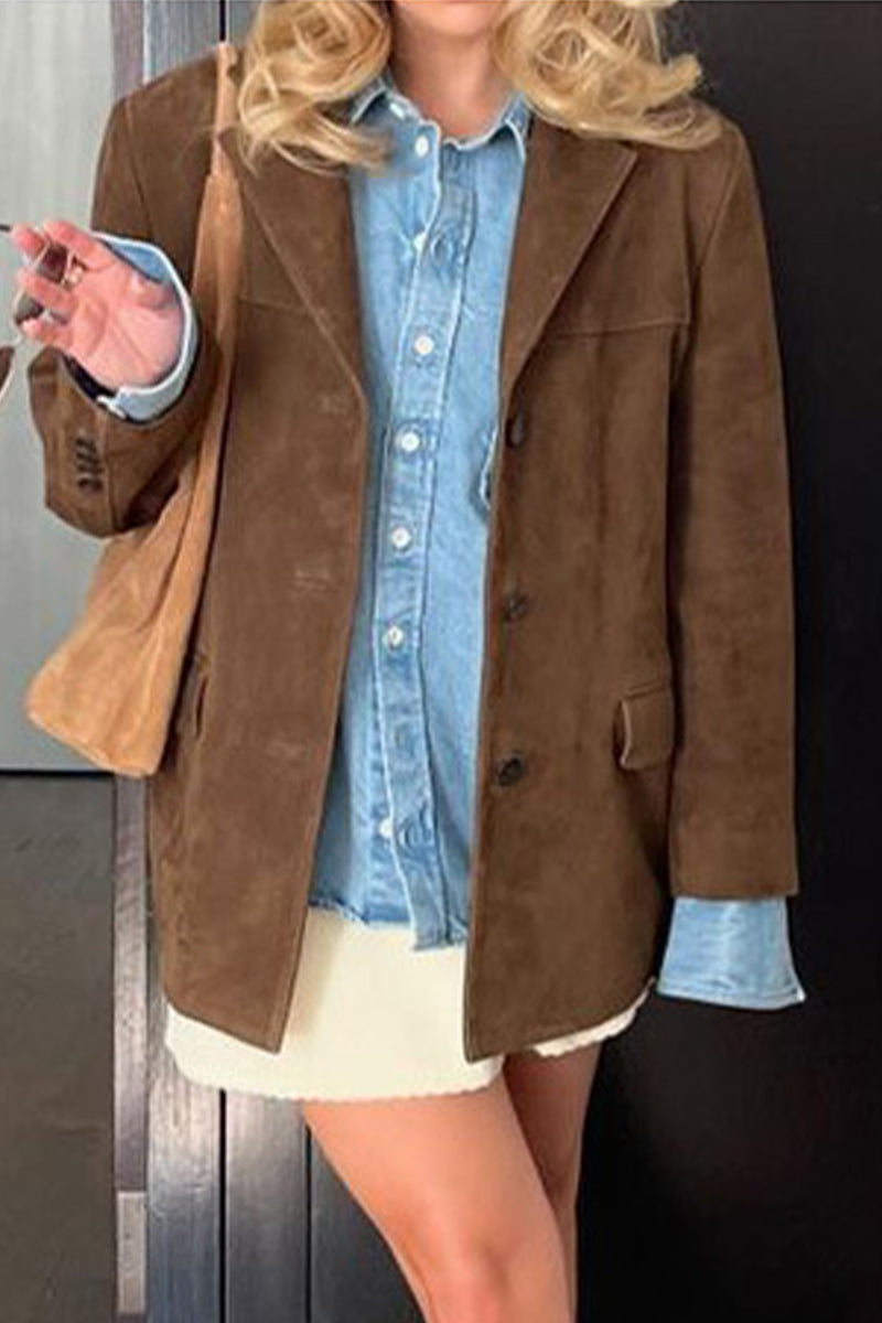 Gaby | Casual street buttons turn-down collar outerwear