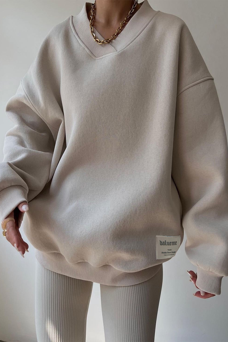 Esperanza | Casual daily patchwork V-neck hoodies