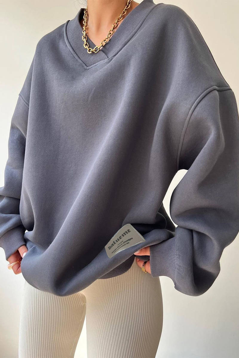 Esperanza | Casual daily patchwork V-neck hoodies