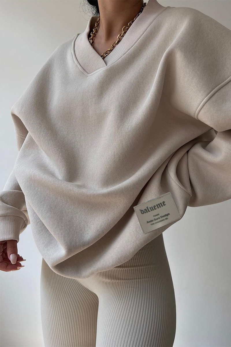 Esperanza | Casual daily patchwork V-neck hoodies
