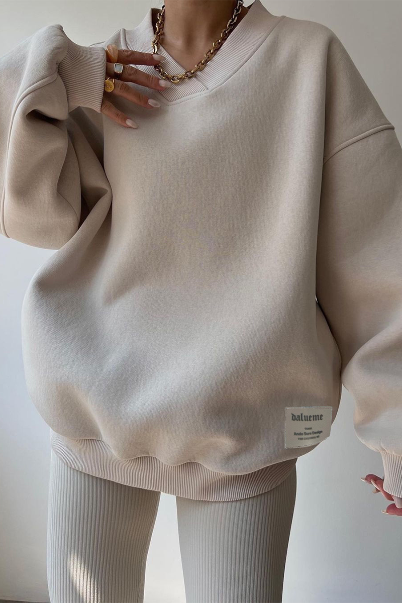 Esperanza | Casual daily patchwork V-neck hoodies