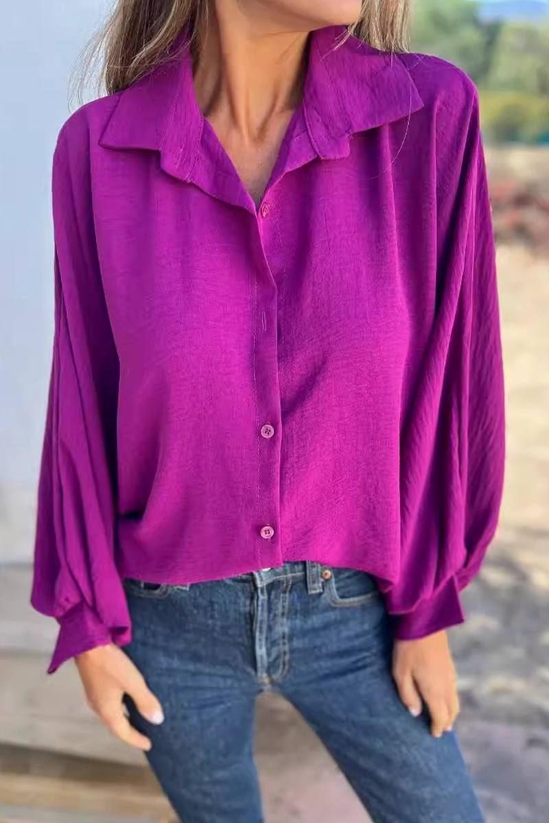 Femke | Casual everyday blouses with buttons and turn-down collars