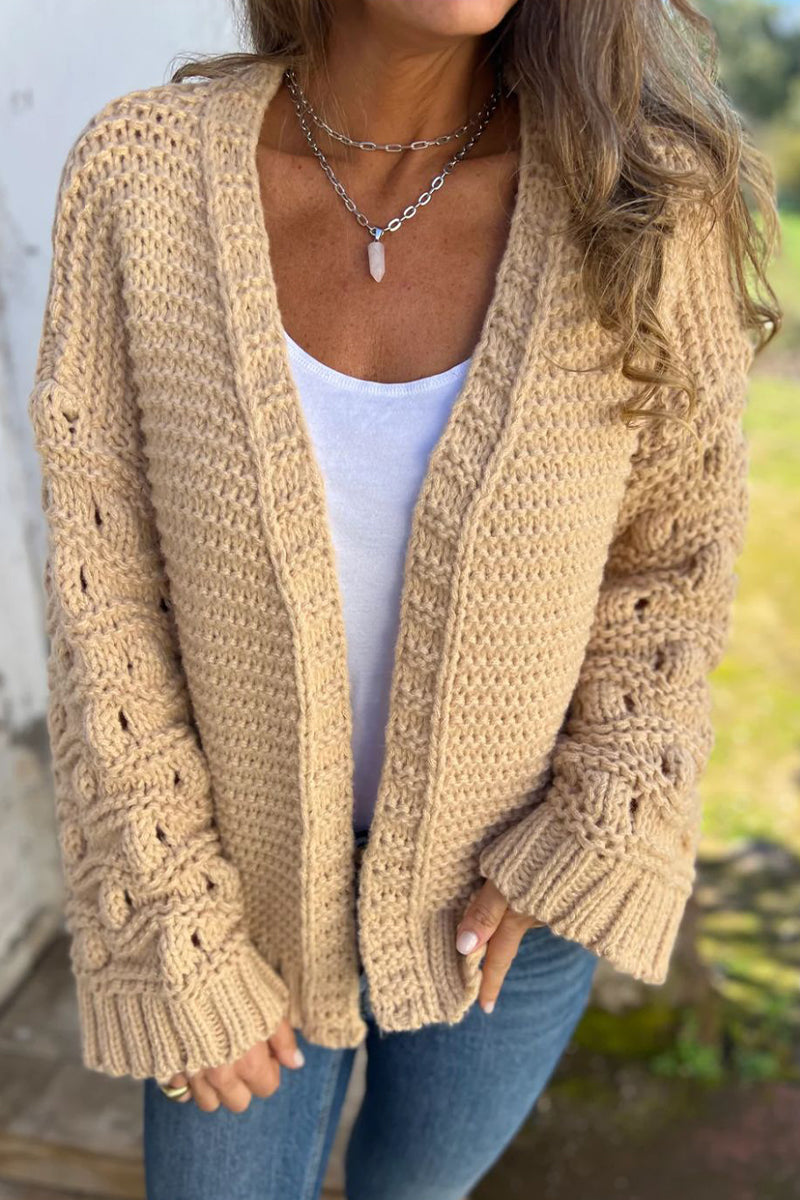 Felicidad | Casual solid color V-neck outerwear