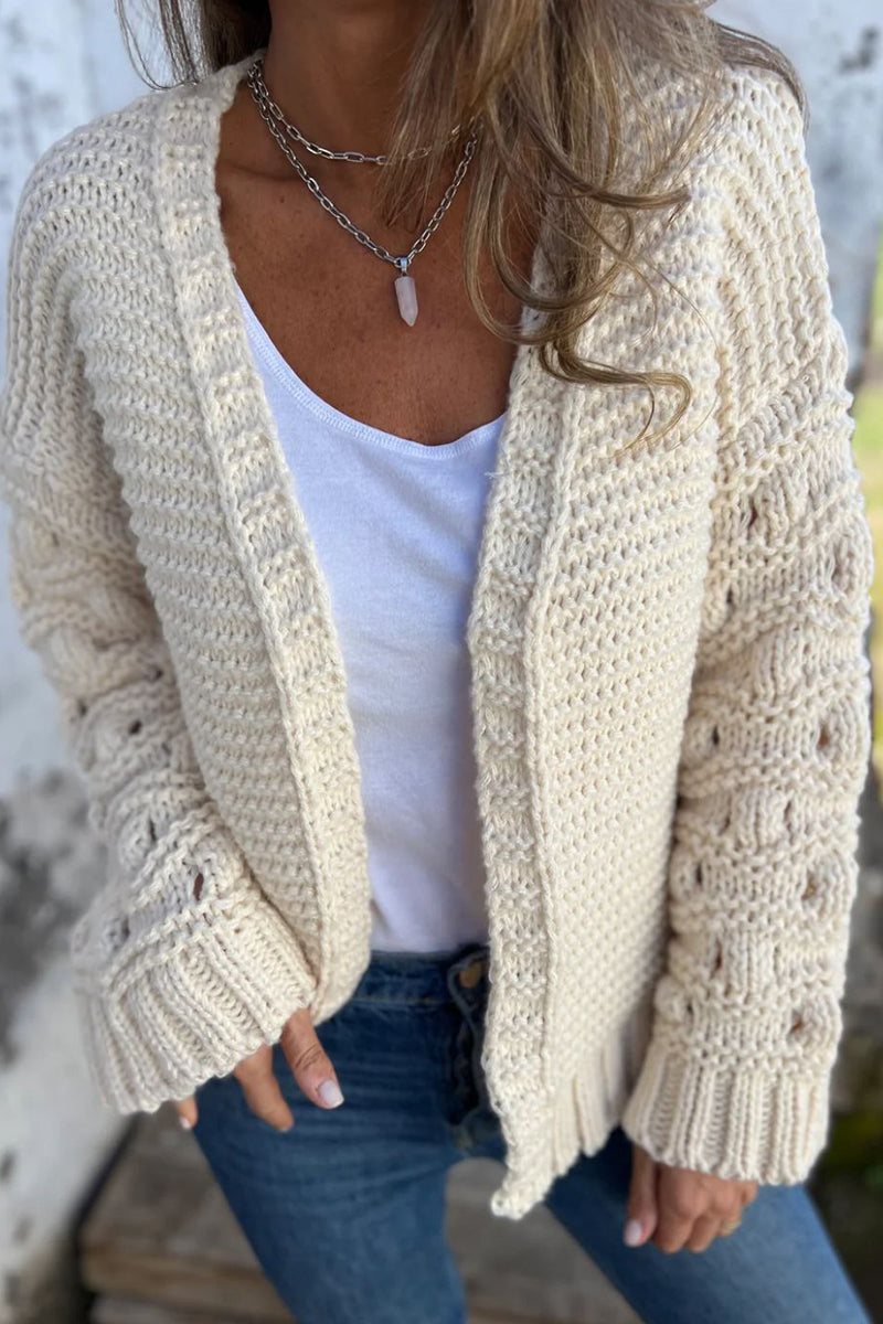 Felicidad | Casual solid color V-neck outerwear