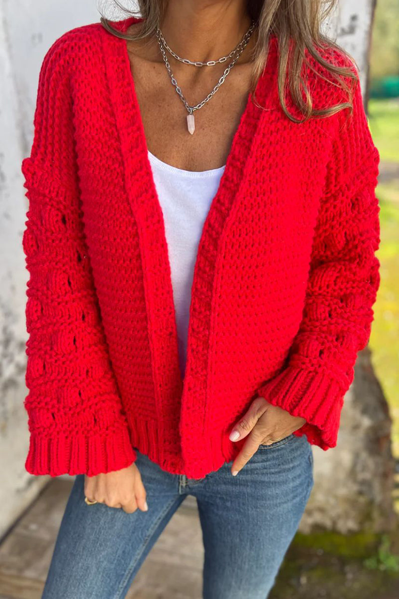 Felicidad | Casual solid color V-neck outerwear