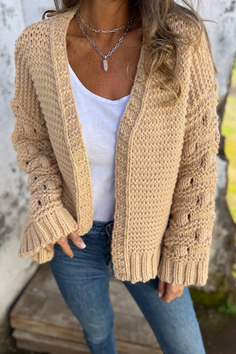 Felicidad | Casual solid color V-neck outerwear